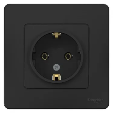 BLANCA скрытой установки розетка с заземлением без шторок, 16А, 250В, антрацит