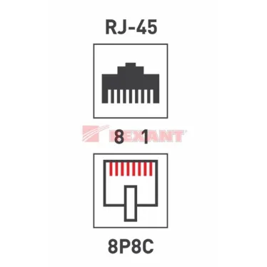 Проходник компьютерный RJ-45(8P-8C) cat 5e (гнездо-гнездо),