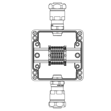 Взрывозащищенная клеммная коробка из полиэстера TBE-P-03 -(6xCBC.2) -1x6018ANP22BKM2SB(A) - 1x6018ANP22BKM2SB(C)1Ex e IIC Т5 Gb / Ex tb IIIC T95°C Db IP66