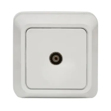 Рим Розетка телевизионная TV 75Ом 5-862МГц белая