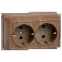 ОКТАВА Розетка двойная наружная с заземлением дуб