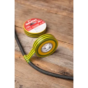 Изолента ПВХ желто-зеленая 19мм 20м серии SafeFlex