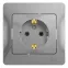 GLOSSA Розетка с заземлением в сборе алюминий