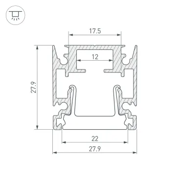 Профиль HR-FACADE-2000 ANOD (Arlight, Алюминий) | 034946 | Arlight