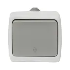 Выключатель Мурманск проходной 1-клавишный 10А IP54 серый