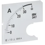Шкала сменная для амперметра Э47 30/5А класс точности 1,5 72х72мм