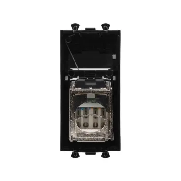 Avanti Компьютерная розетка Черный квадрат RJ-45 модульная, кат. 6 экран, 1 мод