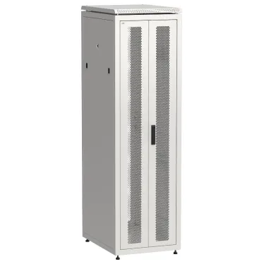 Шкаф напольный сетевой 19' LINEA N 42U 600х800мм передняя распашная перфорированная дверь задняя перфорированная серый