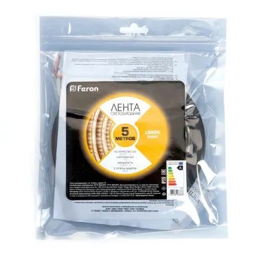 Лента светодиодная LEDх60/м 5м 14.4w/m 12в тепло-белый/на белом основании