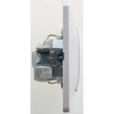 GLOSSA Розетка с заземлением со шторками перламутр в сборе