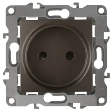 Розетка 2P, 16A-250В, Эра12, бронза, 12-2105-13