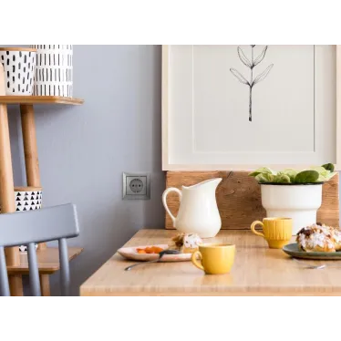 VALENA Розетка с заземлением в рамку алюминий