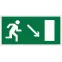 Знак безопасности BL-3015A.E07"Напр. к эвакуационному выходу направо вниз" | a12959 | Белый свет