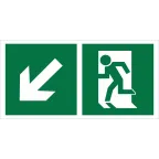 Знак безопасности BL-3015.E33"Напр. к эвакуационному выходу налево вниз" | a18185 | Белый свет