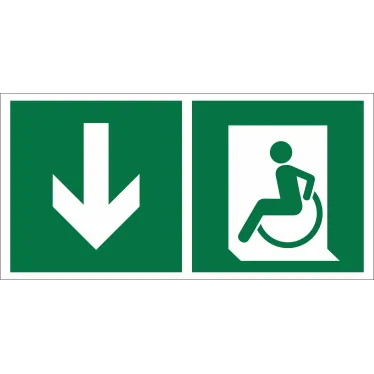 Знак безопасности BL-3015.E71"Указ. двери эвакуац. выхода (лев.) для МГН" | a18550 | Белый свет