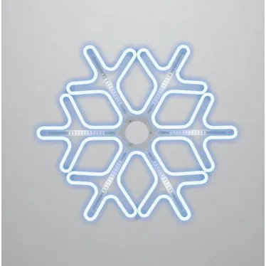 Фигура Снежинка из гибкого неона с эффектом тающих сосулек, 60х60 см, цвет свечения синий/белый | 501-223 | NEON-NIGHT