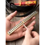 Шина PEN ноль-земля 8х12мм 22 отверстия латунь крепеж по центру PROxima