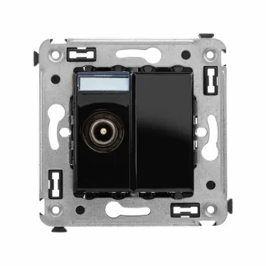 Avanti Розетка TV в стену, проходная, ''Черный квадрат''