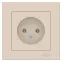 Розетка ATLASDESIGN без заземления 16А в сборе бежевый