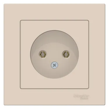 Розетка ATLASDESIGN без заземления 16А в сборе бежевый