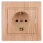 Розетка Intro Plano 1-202-11 с заземлением 2P+E Schuko, 16А-250В, IP20, СУ, сосна