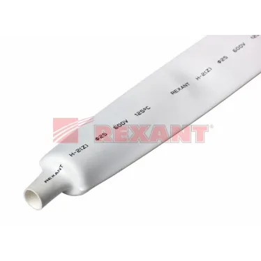 Термоусаживаемая трубка 25,0 12,5 мм, белая, упаковка 10 шт. по 1 м, REXANT