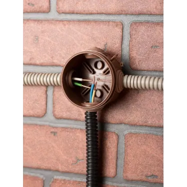 Коробка распаячная КМР-040-038 с крышкой (73х43) 4 мембранных ввода тёмное дерево IP54 PROxima