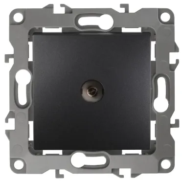 Розетка TV одиночная, Эра12, антрацит, 12-3101-05