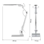 Светильник настольный светодиодный NLED-497-12W-S на струбцине и с основанием серебро
