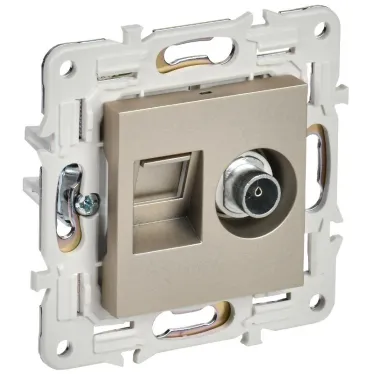 SKANDY Розетка двойная TV+RJ45 кат.5E SK-A14Sh шампань IEK