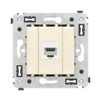 Avanti Компьютерная розетка RJ-45 без шторки в стену кат.5е одинарная Ванильная дымка