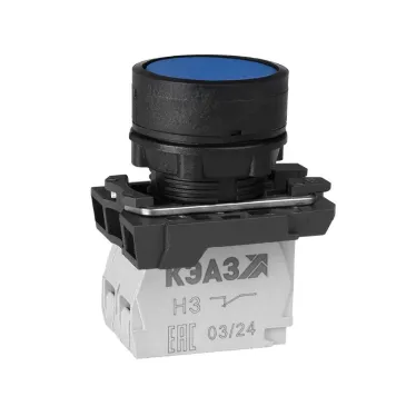 Кнопка КМЕ4510м-синий-1но+0нз-цилиндр-IP54-КЭАЗ