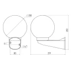 НБУ 01-60-201, шар опал с настенным крепежом D 200 мм (2/60)