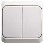 ЭТЮД Выключатель двухклавишный наружный бежевый сх.5