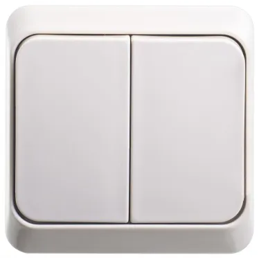 ЭТЮД Выключатель двухклавишный наружный бежевый сх.5