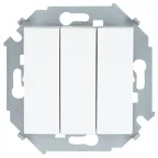 15 Выключатель трехклавишный 10А 250В винтовой зажим белый