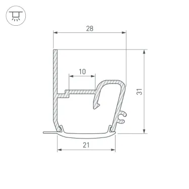 Профиль STRETCH-S-20-WALL-SIDE-2000 (RESPECT-ST)