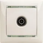 VALENA Розетка телевизионная TV звезда в рамку белая 1.5дБ