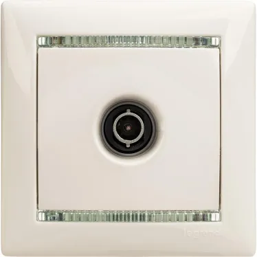 VALENA Розетка телевизионная TV звезда в рамку белая 1.5дБ