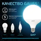 Лампа светодиодная Black LED G125 E27 22W 1840lm 4100K | 105102222 | Gauss