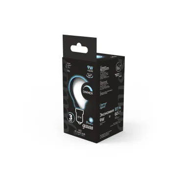 Лампа светодиодная Filament Шар 9W 610lm 4100К Е14 milky диммируемая LED 1/10/50 | 105201209-D | Gauss