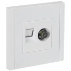 FORTE@PIANO Розетка двойная TV+RJ45 кат.5E FP236 белый IEK
