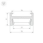 Профиль MIC-H-2000 ANOD (ARL, Алюминий)
