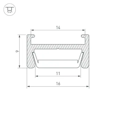 Профиль MIC-H-2000 ANOD (ARL, Алюминий)