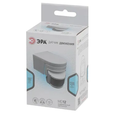 Датчик движения белый макс. нагрузка 1100Вт угол обзора 180град. дальность 12м IP44 MD 012