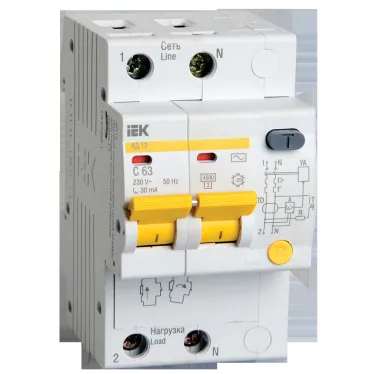 Выключатель автоматический дифференциальный АД-12 2п 10А 100мА С