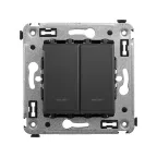 Avanti Кнопка двухклавишная в стену, , Черный матовый