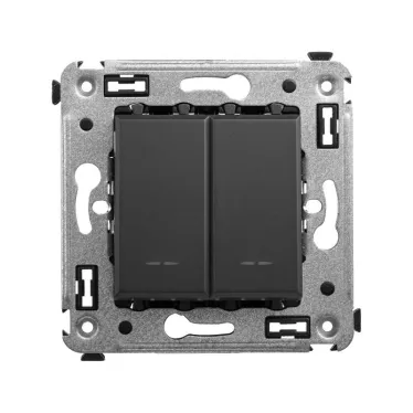 Avanti Кнопка двухклавишная в стену, , Черный матовый