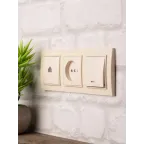 Рамка трехместная горизонтальная бежевый Минск