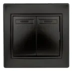 Выключатель Intro Plano 1-104-05 двухклавишный, 10А-250В, IP20, СУ, антрацит